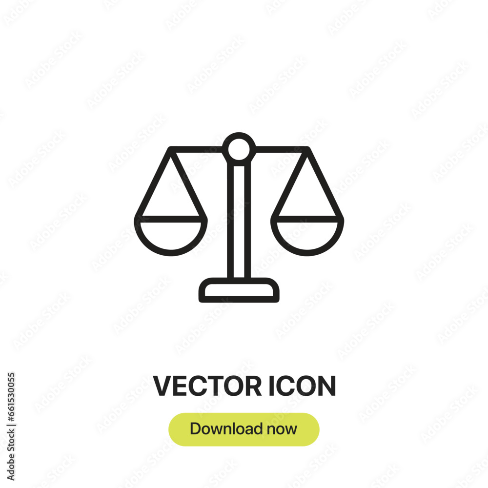 Poster balance icon vector. linear-style sign for mobile concept and web design. balance symbol illustratio