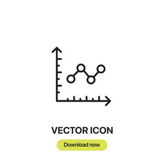 Line Graph icon vector. Linear-style sign for mobile concept and web design. Line Graph symbol illustration. Pixel vector graphics - Vector.