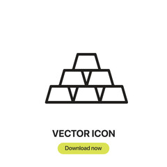 Gold icon vector. Linear-style sign for mobile concept and web design. Gold symbol illustration. Pixel vector graphics - Vector.