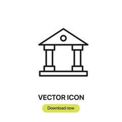 Bank icon vector. Linear-style sign for mobile concept and web design. Bank symbol illustration. Pixel vector graphics - Vector.