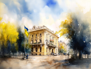 Fototapeta na wymiar Odessa, Ukraine, AI generated artwork. Stop war