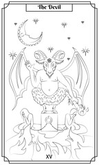 the illustration - card for tarot - The devil card.
