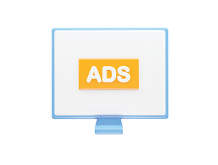 Ads icon render 3d illustration element