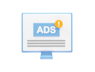 Ads icon render 3d illustration element