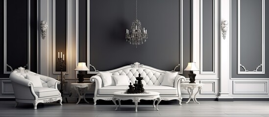 Luxurious living room interior With copyspace for text