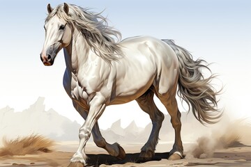 Obraz na płótnie Canvas Graceful Horse in Color Illustration