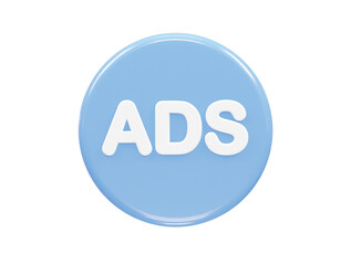 Ads icon render 3d illustration element