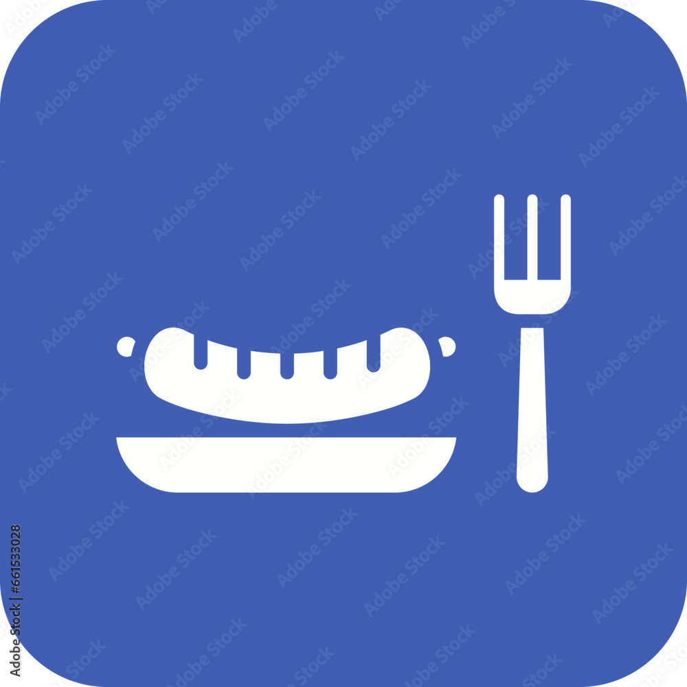 Sticker sausage icon