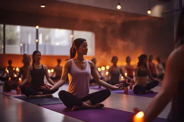 Draagtas Yoga fusion: Group merging active poses with tranquil moments of reflection © olga_demina