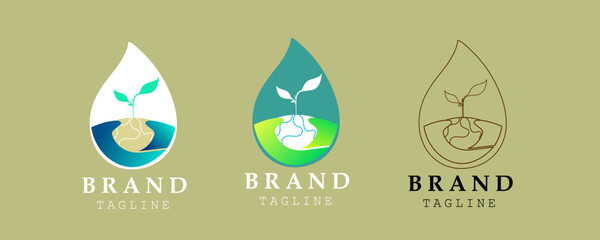 plant logo. A fresh and organic design that symbolizes growth and sustainability, perfect for environmentally-conscious businesses looking to flourish online.
