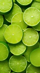 Wallpaper of many lime slices on whole background.