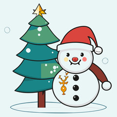 Santa Claus and the Festive Christmas Tree. 