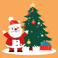 Santa Claus and the Festive Christmas Tree. 