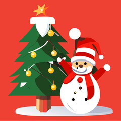 Santa Claus and the Festive Christmas Tree. 