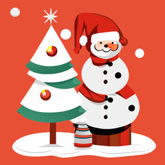 Santa Claus and the Festive Christmas Tree. 