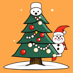 Santa Claus and the Festive Christmas Tree. 