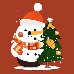 Santa Claus and the Festive Christmas Tree. 