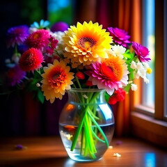 Beautiful flowers in a vase.