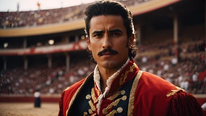 Gordijnen Spanish matador in the arena © Amir Bajric