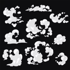 Rolgordijnen illustration vector graphic of smoke, perfect for animation design, illustration, carton, anime, art, logo design, tactical design, etc. © boler