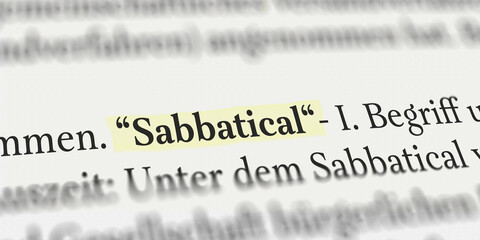 Das Wort Sabbatical im Lexikon erklärt - obrazy, fototapety, plakaty