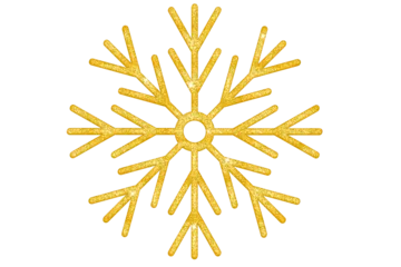 Fotobehang Christmas snowflake with golden glitter isolated on transparent background. © Tamara