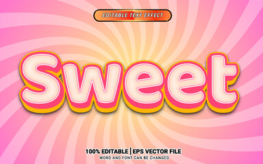 Pink sweet beauty 3d vector word art text effect editable template design