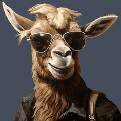 animal, goat, glasses, mammal, llama, farm, head, donkey, horse, alpaca, nature, lama, white, brown, cute, fur, portrait, funny, goat, wildlife, zoo, wild, face, camel, wool, hair, peru, generative ai