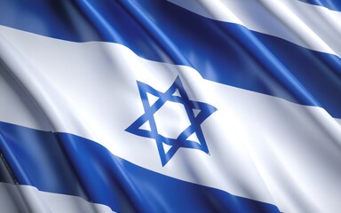 Israeli flag fluttering in the wind