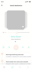 Meditate Songs, Mindfulness, Wellness and Relax Music Mobile App Ui Kit Template