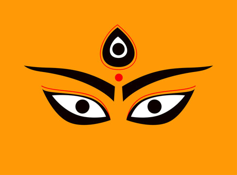 Lord Durga Bhavani eyes vector illustration.