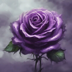 Violet rose. Generative AI.