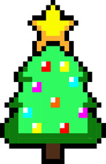 Christmas Tree pixel art icon