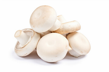 Champignon mushrooms isolated on white background. - obrazy, fototapety, plakaty