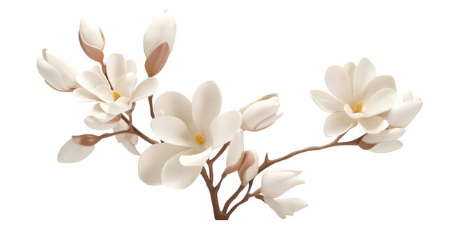 Fototapeta White flower, Transparent background, Floral design, Botanical illustration, Nature clipart, Isolated flower, Pure white bloom, Clean backdrop, Elegant floral