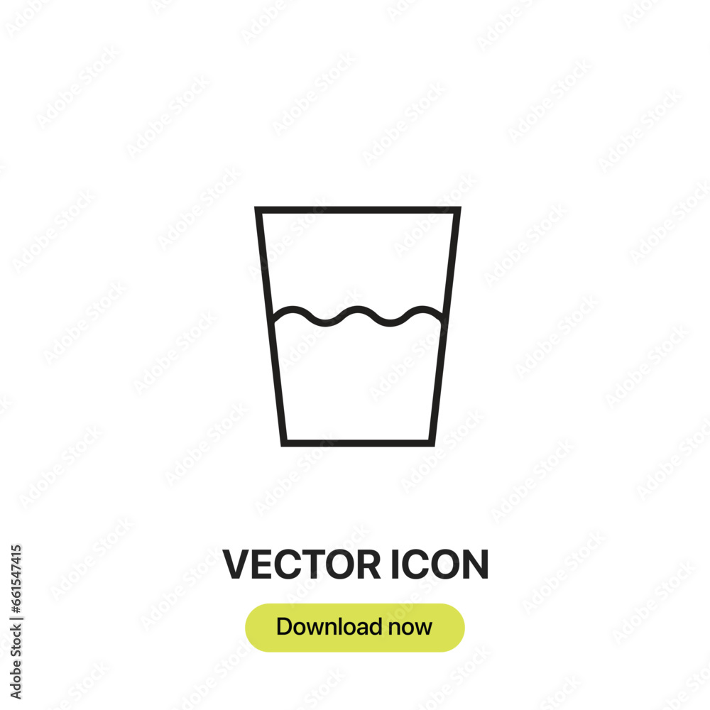 Leinwandbilder Glass Of Water icon vector. Linear-style sign for mobile concept and web design. Glass Of Water symbol illustration. Pixel vector graphics - Vector.