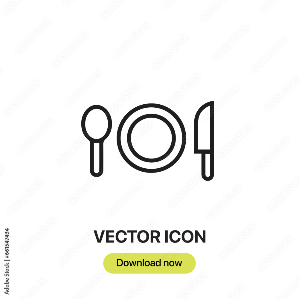 Poster plate icon vector. linear-style sign for mobile concept and web design. plate symbol illustration. p
