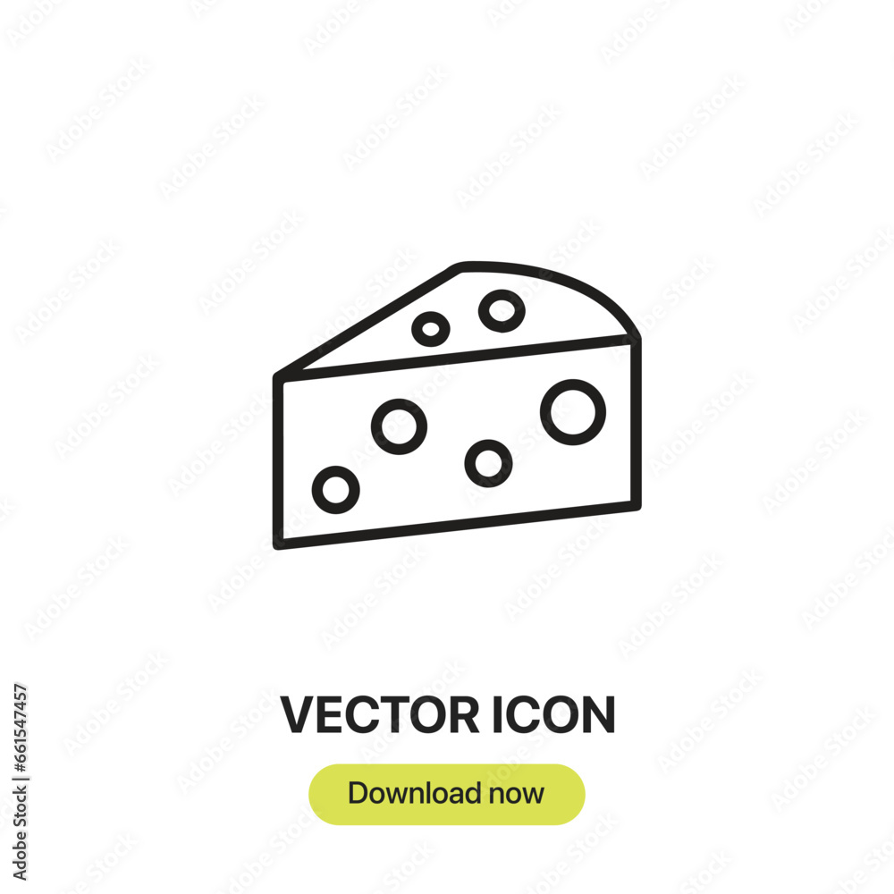 Poster cheese icon vector. linear-style sign for mobile concept and web design. cheese symbol illustration.