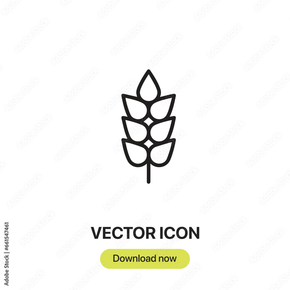 Aufkleber wheat icon vector. linear-style sign for mobile concept and web design. wheat symbol illustration. p
