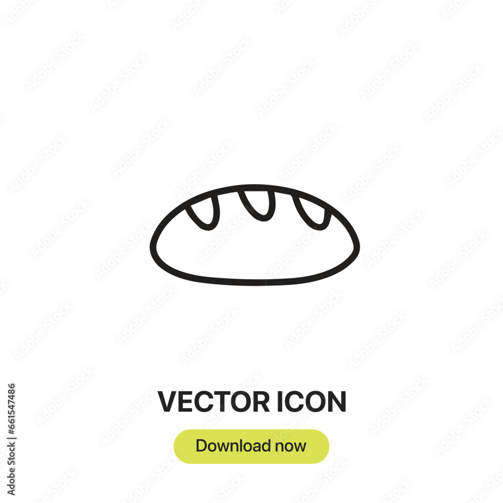 Poster bread icon vector. linear-style sign for mobile concept and web design. bread symbol illustration. p