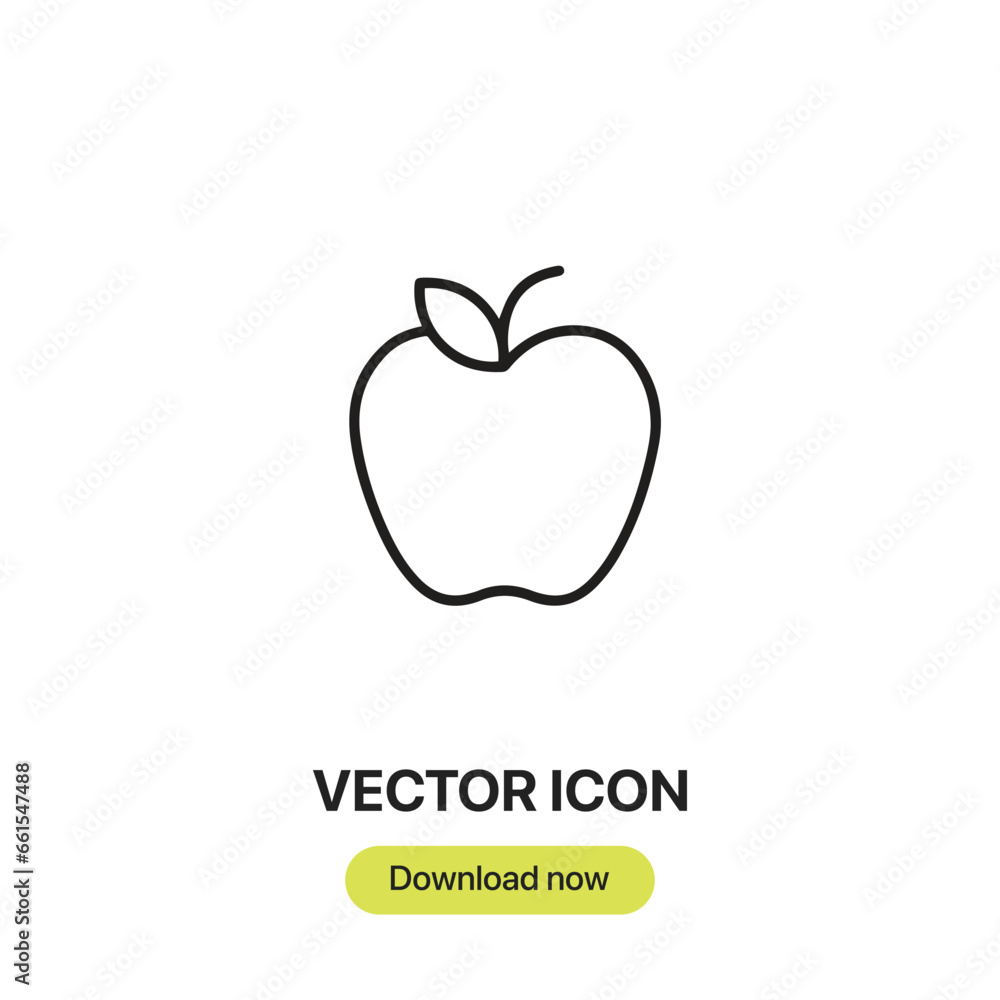 Poster apple icon vector. linear-style sign for mobile concept and web design. apple symbol illustration. p