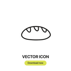 Bread icon vector. Linear-style sign for mobile concept and web design. Bread symbol illustration. Pixel vector graphics - Vector.