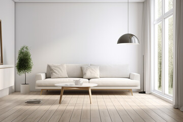 modern bright interiors apartment living room 3D rendering illustration computer generated image