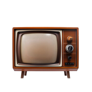 Vintage television on transparent background PNG