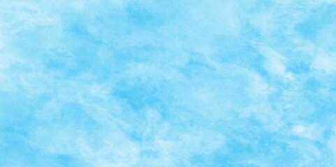 Sky clouds with brush painted blue watercolor texture, small and large clouds alternating and moving slowly on cloudy winter morning blue sky, white cloud and clear blue Abstract sky in sunny day.