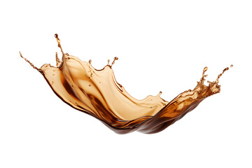 brownish coffee or chocolate splash isolated on a transparent background, coffee splashing - obrazy, fototapety, plakaty
