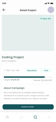 Crowdfunding, Donation, Startup, Charity and Nonprofit Mobile App Ui Kit Template