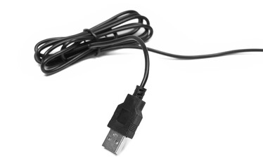 Usb cabal isolated on white, top view