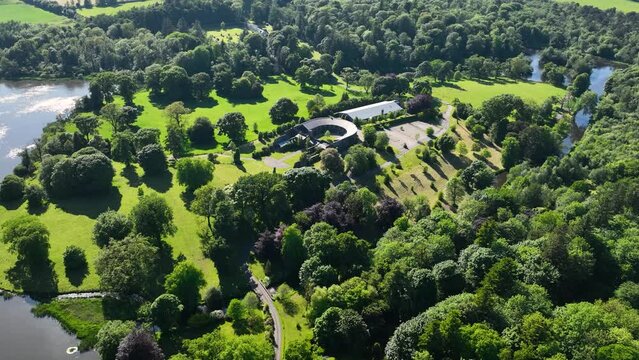 Aerial video of a Castle in Co Antrim Northern Ireland