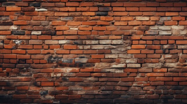 Fototapeta a brick wall with a red brick pattern